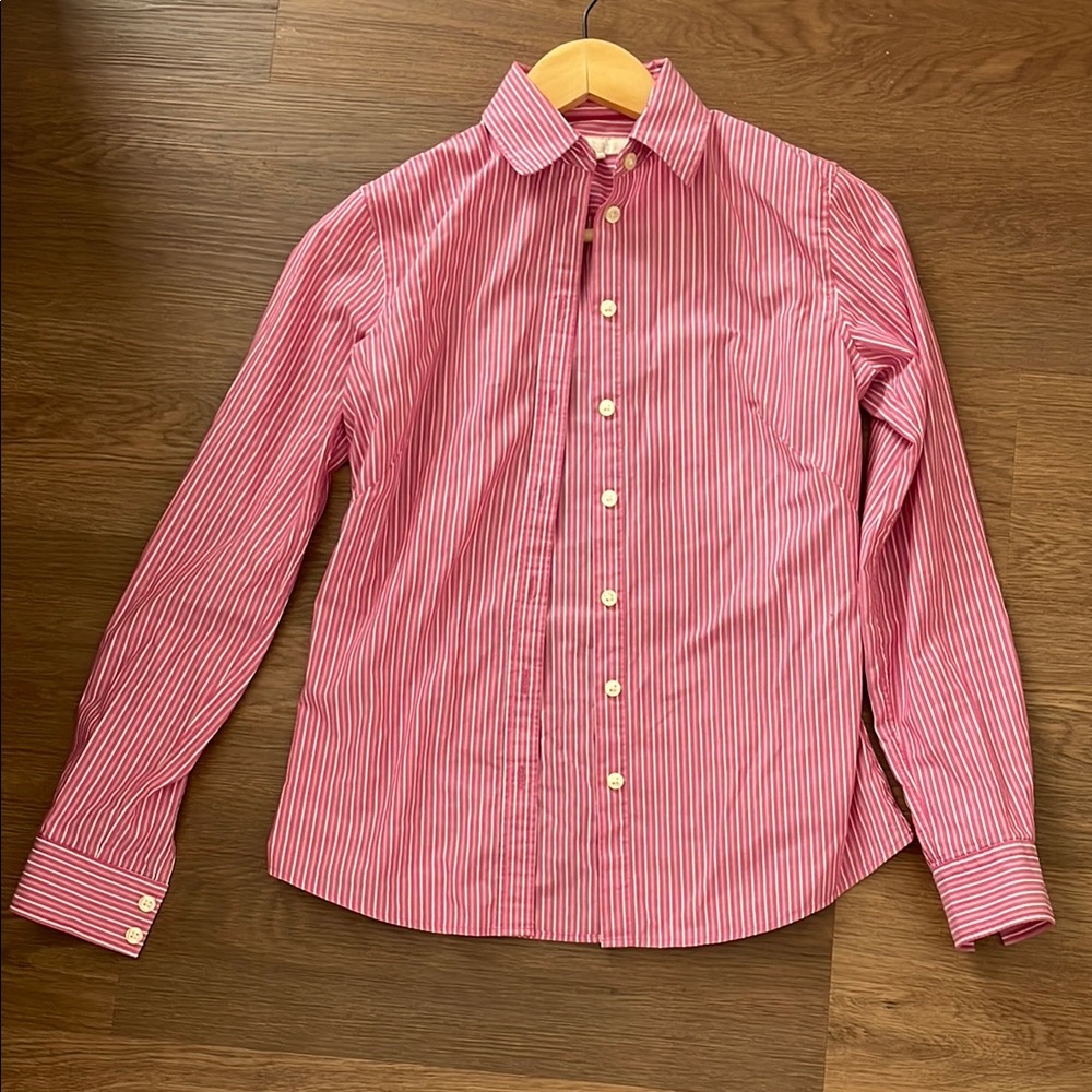 Banana Republic Pink and White Button Down Shirt